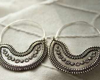 Bohemian earrings Silver earrings gypsy ethnic earrings Tribal earrings Unusual earrings Boho earrings Indian earrings bohemian jewelry boho