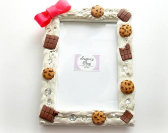 Decoden Frame, Kawaii Decor, 4x6 Picture Frame,Sister Picture Frame, Baby Shower Gift, Polymer Clay Frame, Wooden Picture Frame, Cute Frame