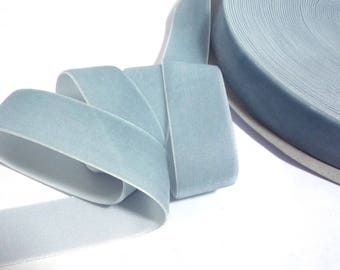 7yd / 6 mtr - 25 yd / 22 mtr - Grayish Blue Dusty Blue Velvet Ribbon Craft Supplies 1 inch or 1-1/4 inch / 25mm or 32mm width W21 -078