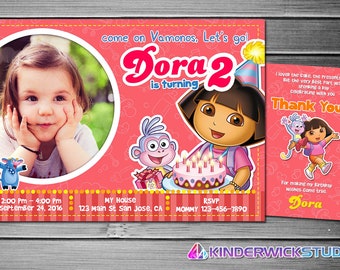 Dora the Explorer Invitation, Dora the Explorer Birthday, Dora the Explorer Party, Dora the Explorer Invites, Dora the Explorer Printables