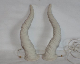 White twisted gazelle inspired horns