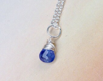 Petite Tanzanite Pendant, Tanzanite Necklace, sterling silver, gold filled, December birthstone Necklace, Birthstone Necklace