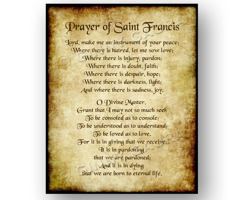 Prayer Of St Francis Printable