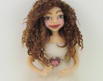 Doll Hair, Curly Locks, Wensleydale Curly Locks, Hand dyed doll hair, Brown, Listed for 1/2 oz