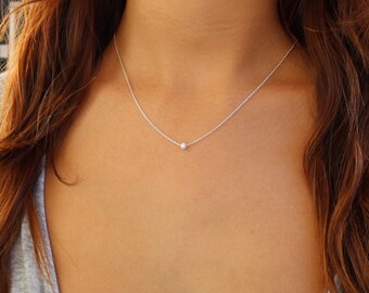 Dainty silver necklace, stardust necklace, dainty silver necklace chain, sterling silver necklace, simple necklace dainty, minimalist silver