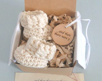Pregnancy Announcement, December Pregnancy Reveal, Grandparents, BOOTIES IN A BOX®, Baby Booties, Adorable Wood Ornament, Mother's Day Gift