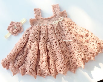 Crochet Baby Dress Pattern Crochet Sundress Pattern Crochet Flower pattern Sizes Newborn - 3T Paris And Pearls