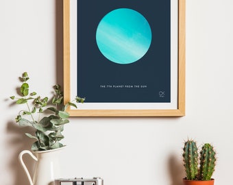 Uranus , Planet, Space, minimalist poster