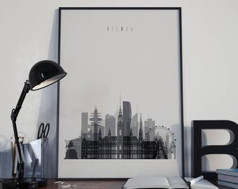 Vienna Art Vienna Watercolor Vienna Multicolor Vienna Wall Art Vienna Wall Decor Vienna Home Decor Vienna Skyline Vienna Print Vienna Poster