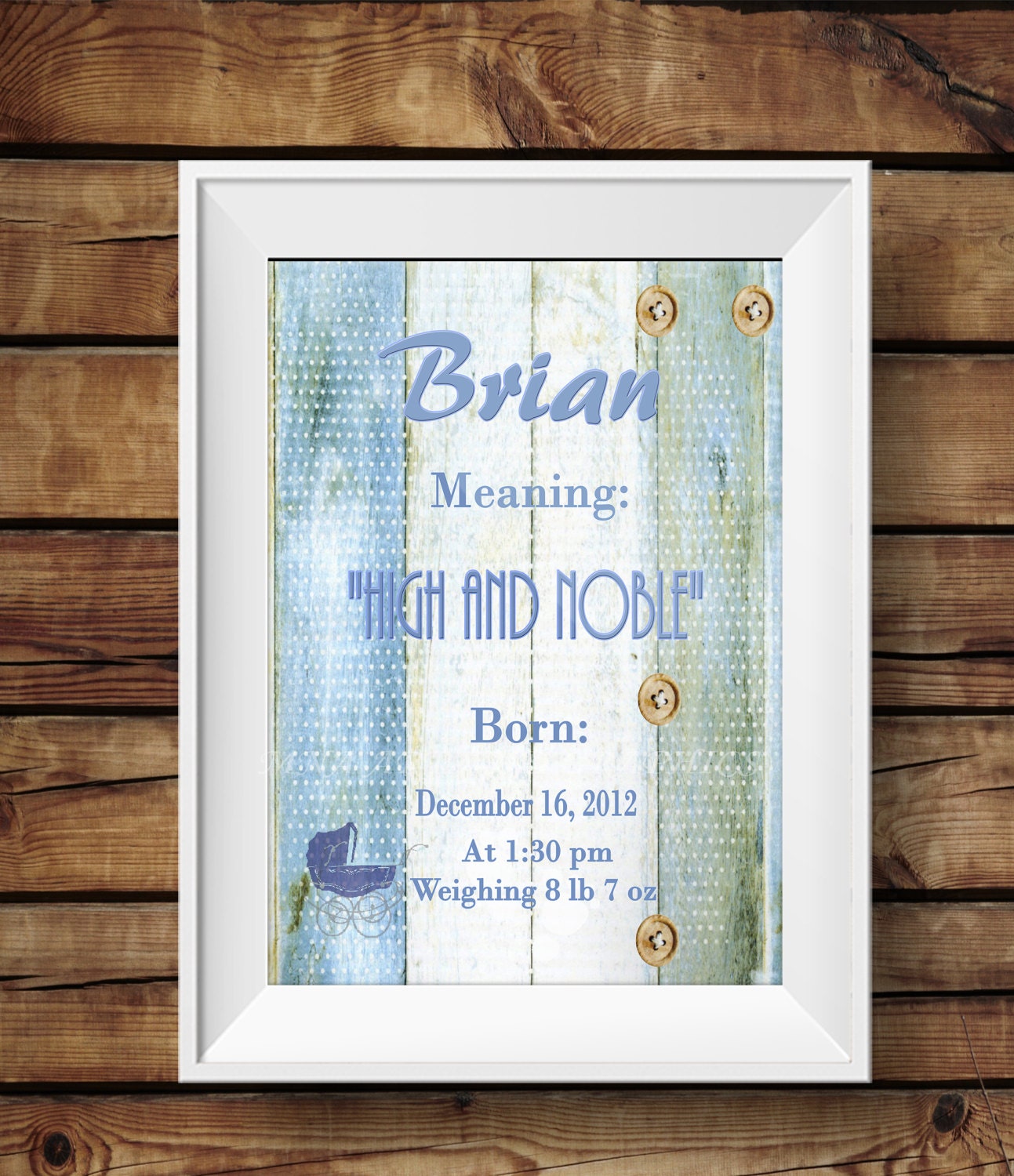 Baby Name meaning keepsake print personalized Baby name