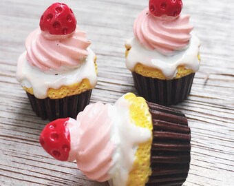 2 pcs.18x28mm.Miniature Cabochon Cupcakes,Miniature Cupcakes,Cabochon,Resin,Miniature Sweet,Mobile Accessories,Miniature cake,DIY