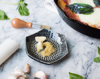 Garlic Grater Charcoal- The Grate Plate Ceramic Grater
