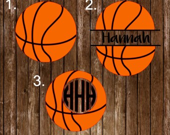 Basketball decal, monogram decal, basketball