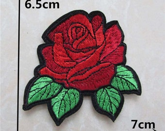 1 pc Rose Flower Patch / Embroidered Patch / Iron on Patch / Vans Rose / Rose Patch / Flower Patch For Hoodie