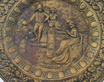 Pair of Brass Repousse made in Belgium