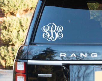 Monogram Car Decal / Car Decal / Script Monogram / Vinyl Monogram / Monogram Decal / Monogram Sticker / Monogram For Car / Car Monogram