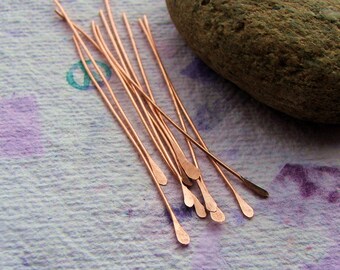 10 Paddle Copper Head Pins - 22 gauge 2 inch