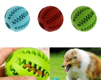 5cm Pet Dog Chew Toy Food Dispenser Ball Bite-Resistant Clean Teeth Natural Rubber