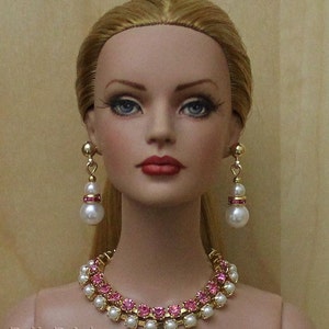 Rose & Pearls Jewelry Suite For Sydney Chase, Tyler Wentworth, Ellowyne Wilde And Other Same Size Dolls