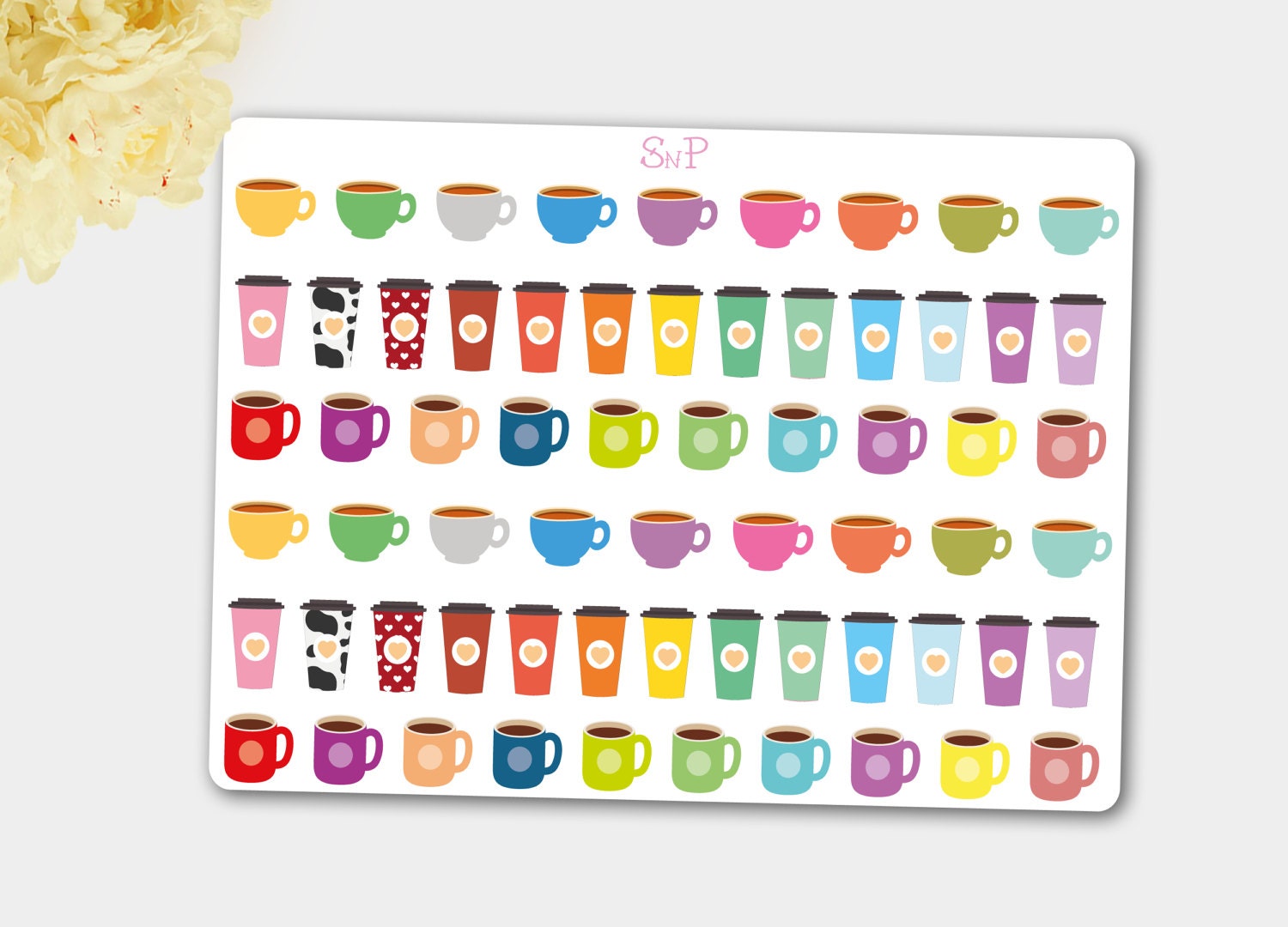 Tea Cup StickersTea Sticker Drink StickersLife Planner
