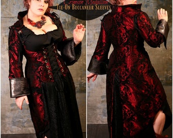Size XL Crimson Medallion Tie-On Buccaneer SLEEVES