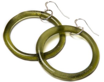 Aveda Bottle Recycled Glass Hoop Earrings