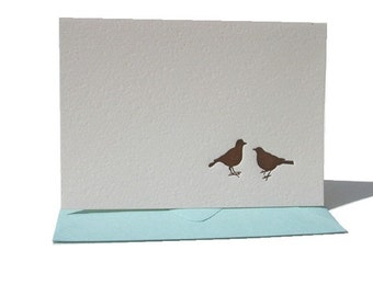 love birds letterpress notecard set