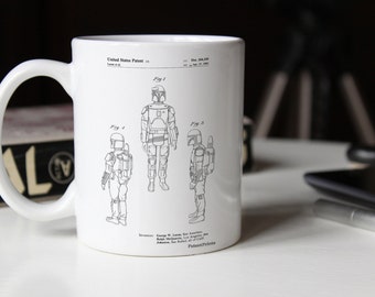 Star Wars Boba Fett Patent Mug, Boba Fett Mug, Starwars Mug, Boba Fett Mug, Star Wars Gift, Star Wars Characters, PP1055