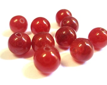 10 pearls 8 mm natural jade (E-24)