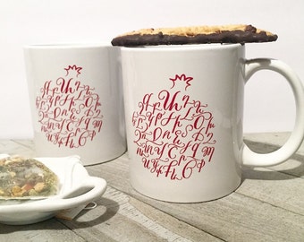 Armenian Alphabet Mug Traditional Calligraphy Unique Gift, Armenian Gifts, pomegranate mug, housewarming, wedding gift, armenian art,