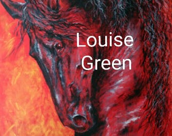 FIRE AND NOBILITY - original acrylic and oil pastel mixed media painting on canvas