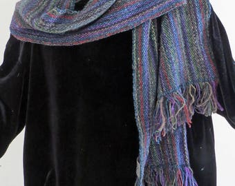 SCARF. Handwoven silk,mohair,wool,rayon,soft,warm and luxurious
