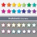 Clip Art Digital Bright Stars in Rainbow Colors {28 png files}