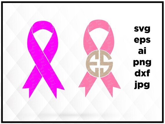 Cancer Ribbon Monogram SVGCancer SurvivorAwareness Ribbon