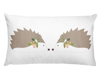 hedgehog christmas pillow