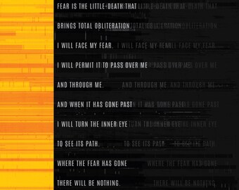 Litany Against Fear / Dune / Frank Herbert Art Print