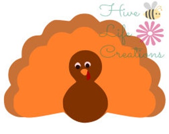 Turkey SVG * Thanksgiving Turkey instant download * Autumn SVG * svg dxf, png * Cricut Silohouette download file* Turkey Fall cut file
