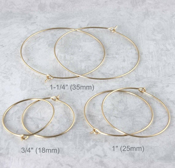 Medium Gold Filled Hoop Earring Set Hoop Earring Trio