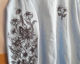 Garden + Bee Blue Crewneck