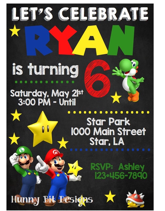 Luigi Birthday Invitations 9