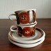 Arabia of Finland Anemone Rosmarin 4 sets (8 pieces)espresso cup and saucer handpainted by Ulla Procope.