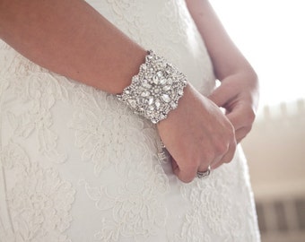 Wedding Bridal Beaded Bracelet Cuff