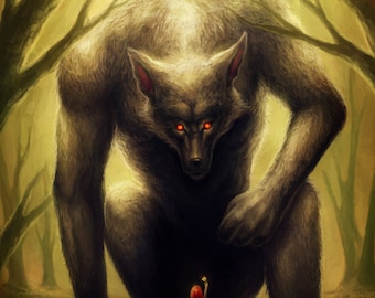 Little Red Riding Hood - Signed Art Print - Fantasy Fairytale Painting by Jonas Jödicke