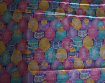 Easter Egg Chick Colorful Eggs Spring Fabric - Almost 3 yards