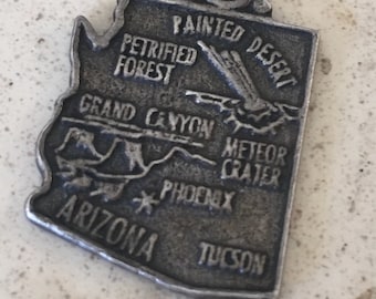 Vintage Sterling Silver, Arizona Landmarks Charm or Pendant.