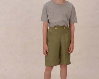 Vegan "lederhosen" for boys linen trousers