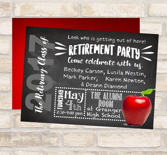 Retirement invitation or retirement flyer for teacher