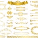 Instant Download Digital Gold Flourish Swirl Frame Border Clip Art Vintage Golden Swirl Frame ClipArt Scrapbooking Wedding Invitation 0326