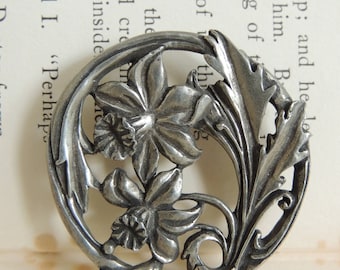1987 Seagull Pewter Canada Daffodil Brooch
