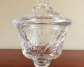 Lead Crystal Cut Glass Covered Candy Dish